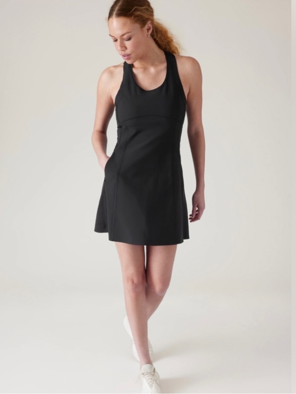 ATHLETA Levitate Dress in Black size Small Mini Tennis Prep Athletic